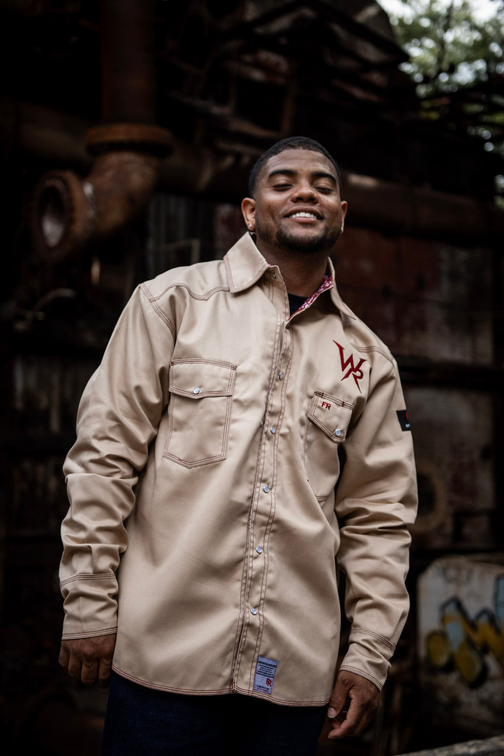 Weld Religion cross shirt - Beige