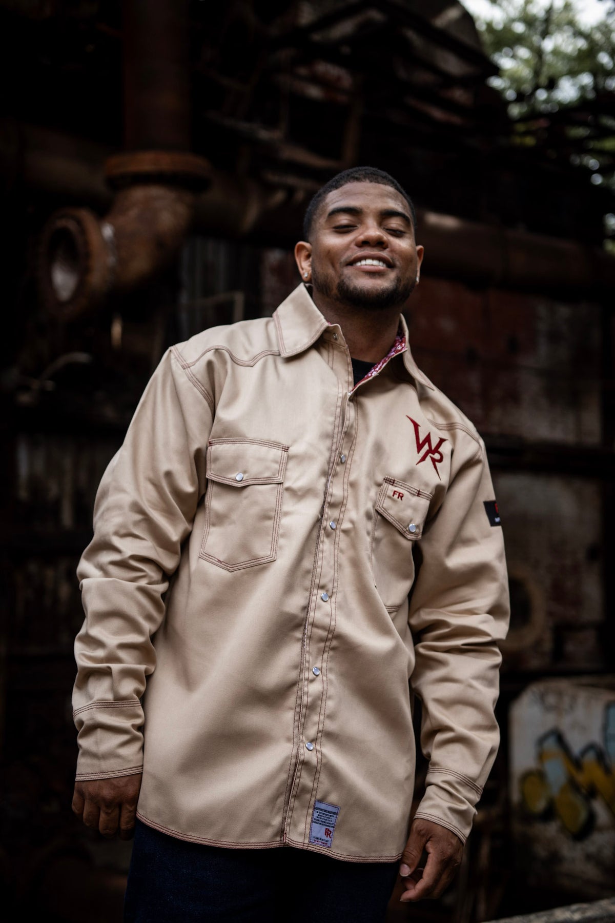 Weld Religion cross shirt - Beige
