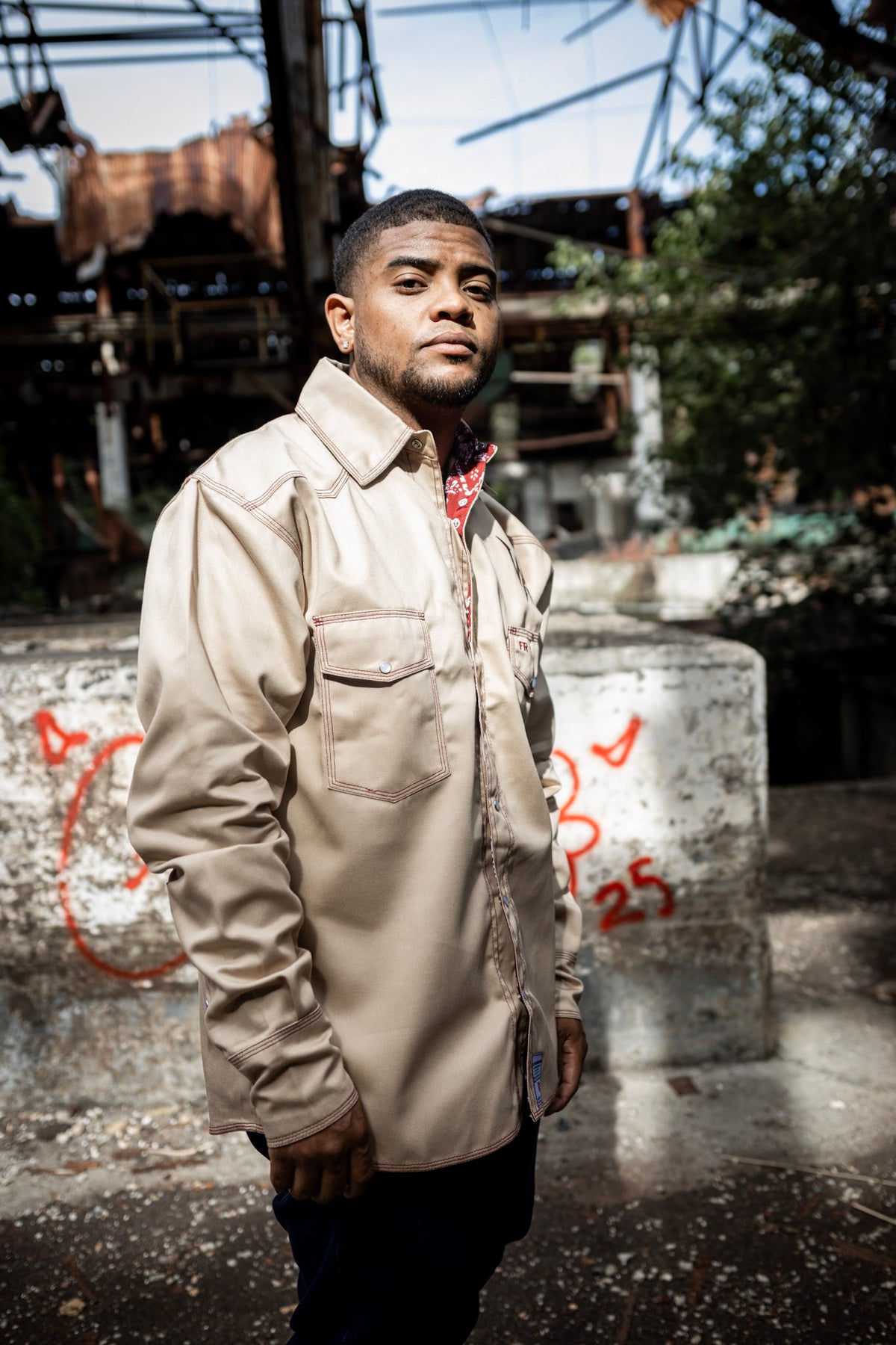 Weld Religion cross shirt - Beige