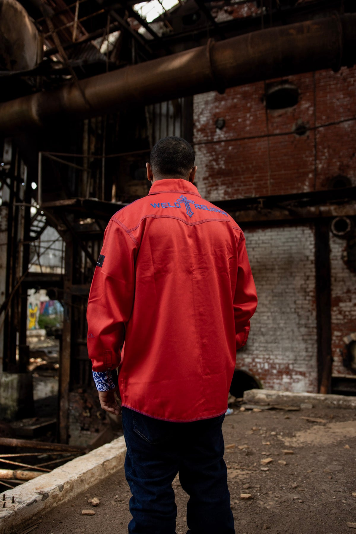 Weld religion cross shirt - Red