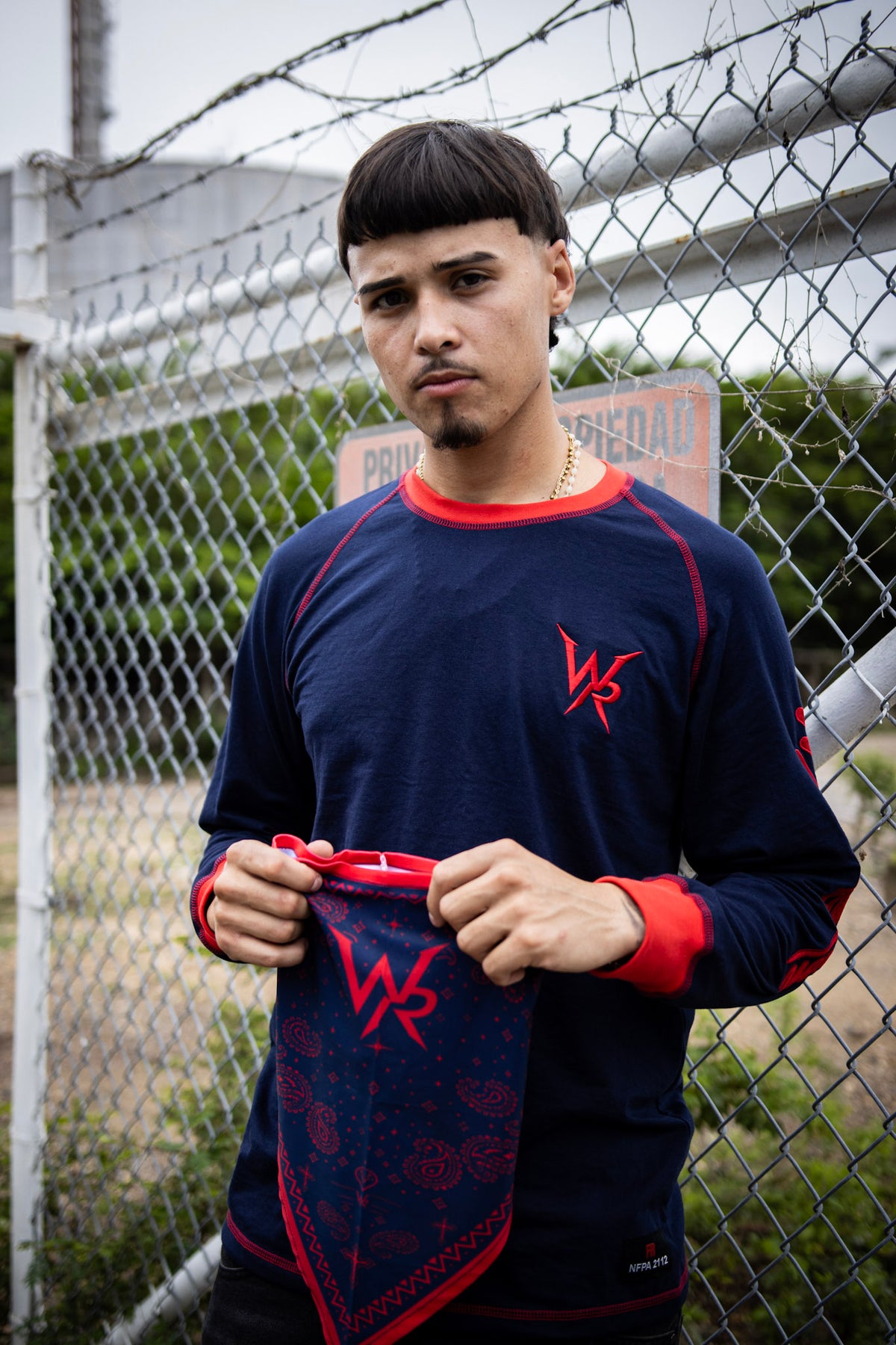Long sleeve shirt - blue/red