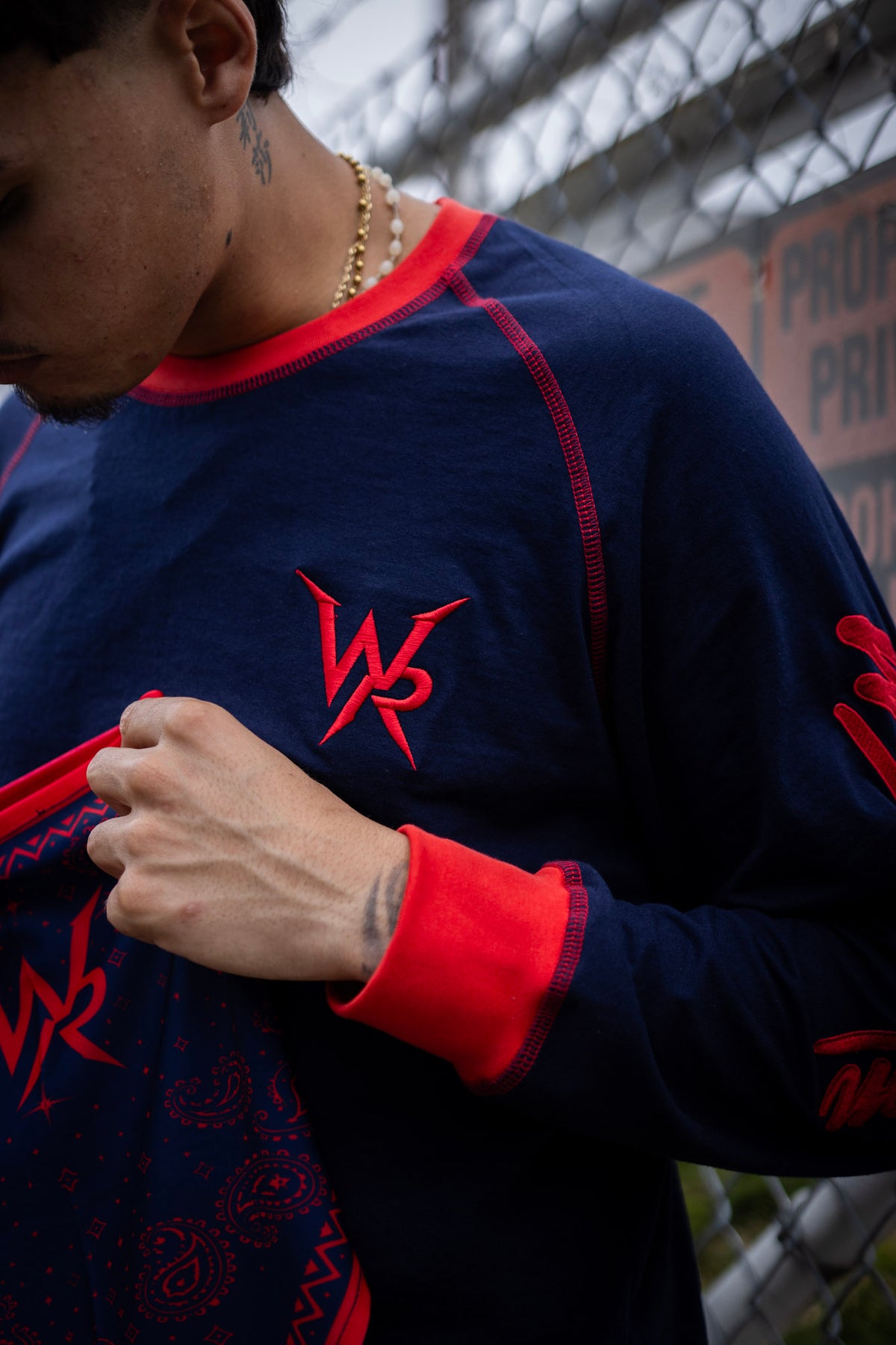 Long sleeve shirt - blue/red